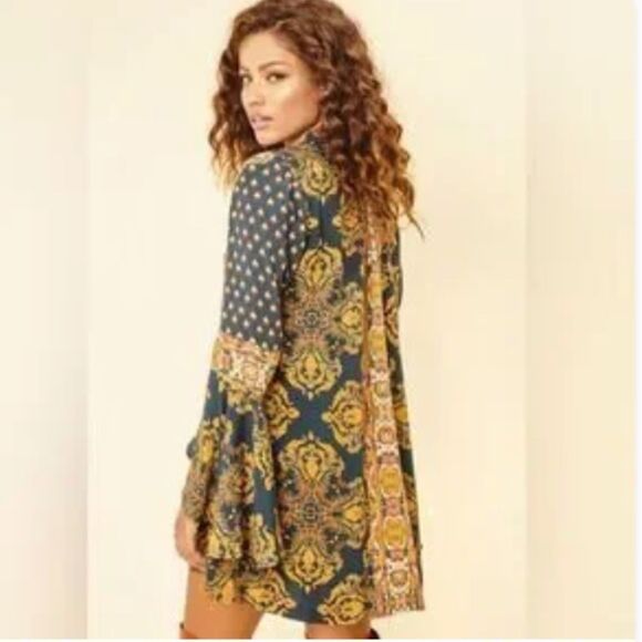 Free People Dresses & Skirts - COPY - Free People Magic Mystery Bell Sleeve Tunic Top BOHO XS
